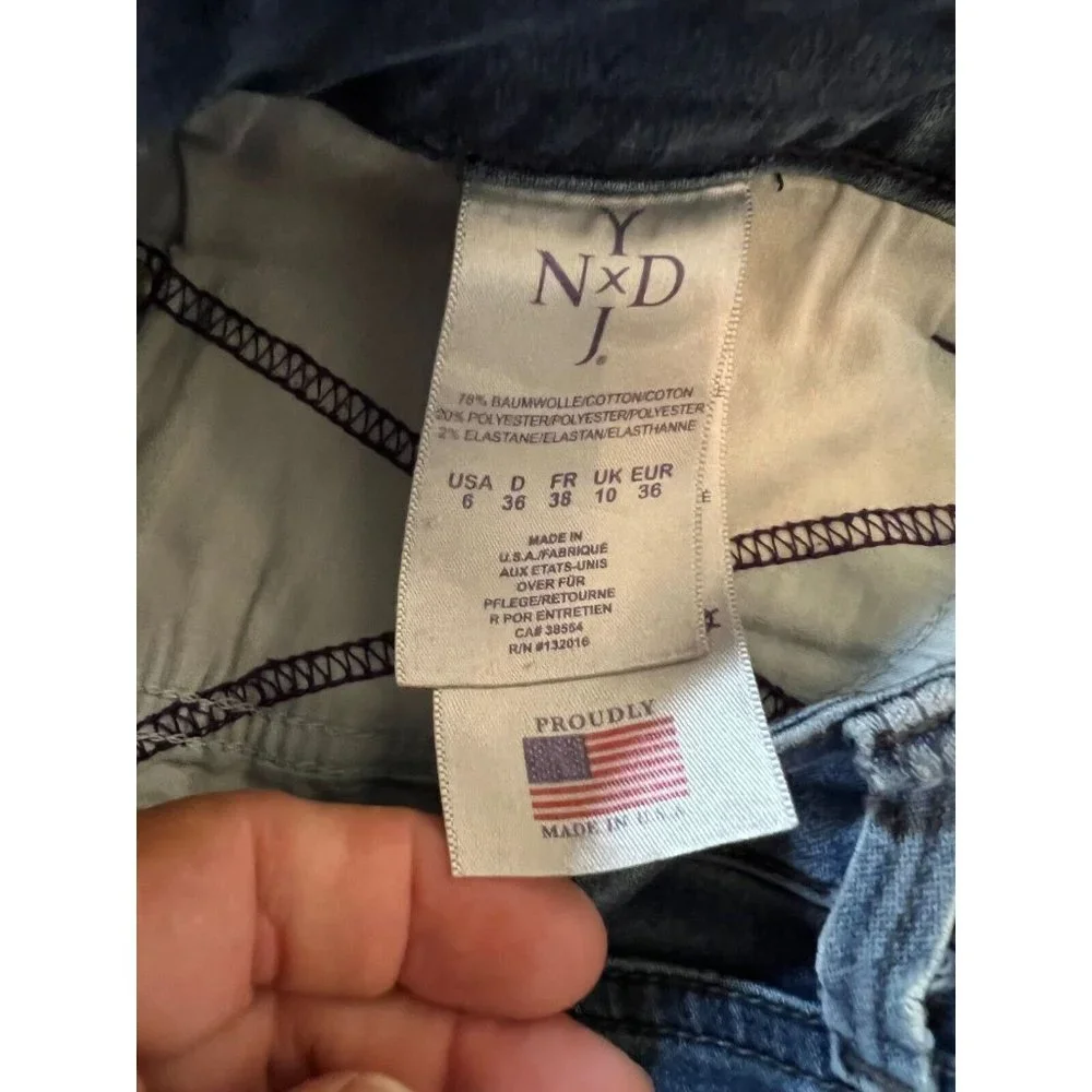 NYDJ Alina Leggings Pants‎ Womens 6 Blue Denim Belted Pockets 32x29. - Picture 6 of 13